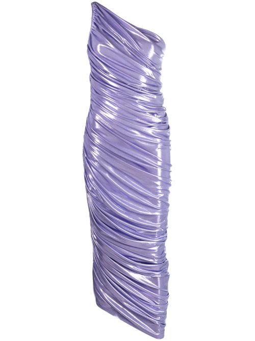 Diana asymmetric draped midi dress - Purple