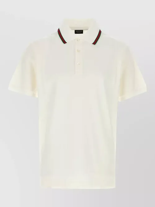 Gucci - piquet polo shirt short sleeves ribbed cuff