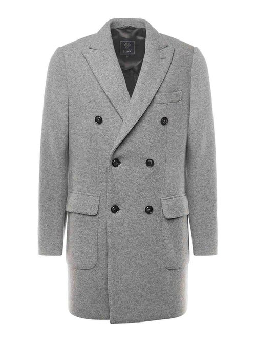 Double-Breasted Wool Jersey Coat