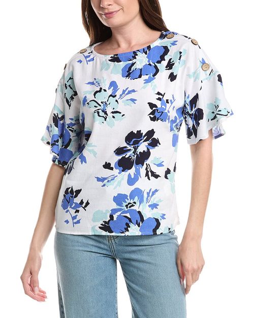 Linen-Blend Dolman Top