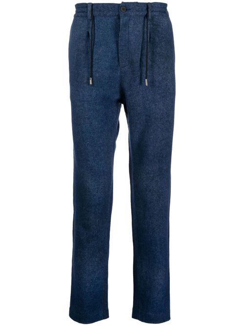 Drawstring tapered trousers - Blue