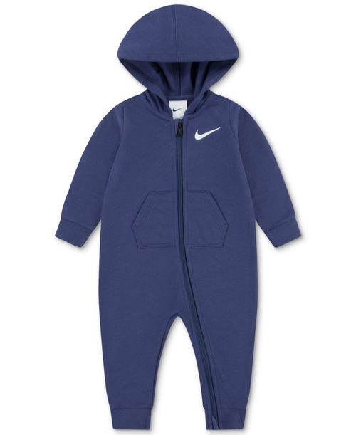 Baby Boys Essentials Hooded French Terry Coverall - Midnight Navy