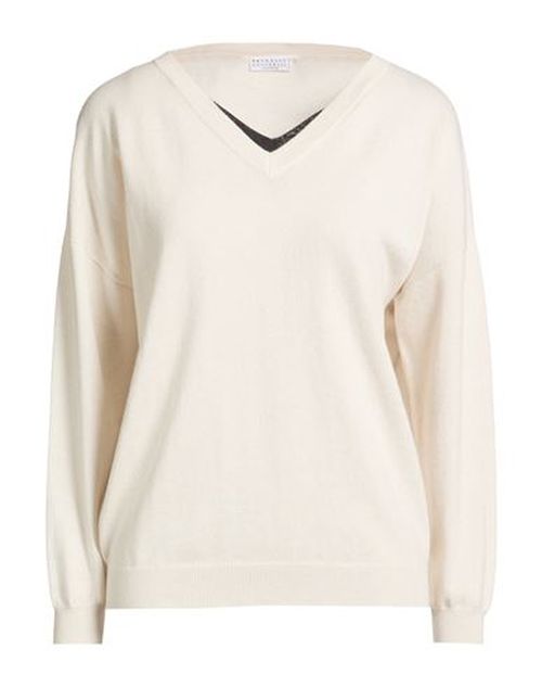 Woman Sweater Ivory Size M Cashmere, Brass, Acetate, Silk