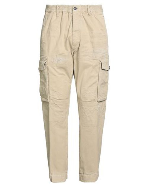 Man Pants Beige Size 36 Cotton, Elastane