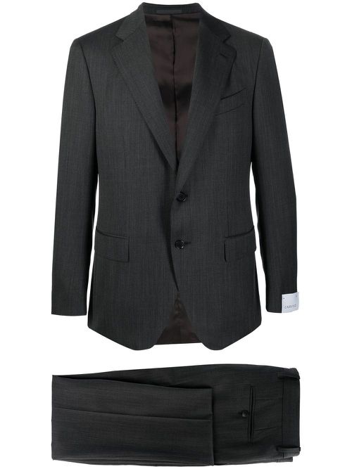 Single-breasted woollen suit - Black