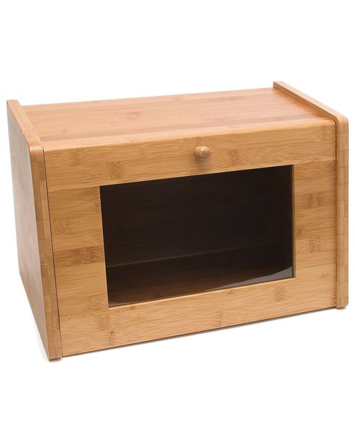 International Bamboo Bread Box With Acrylic Window