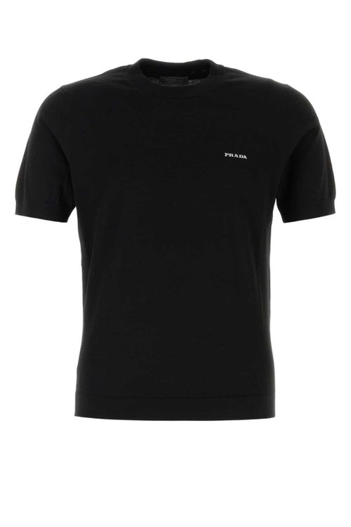 Logo-Embroidered Cotton Sweater — Black