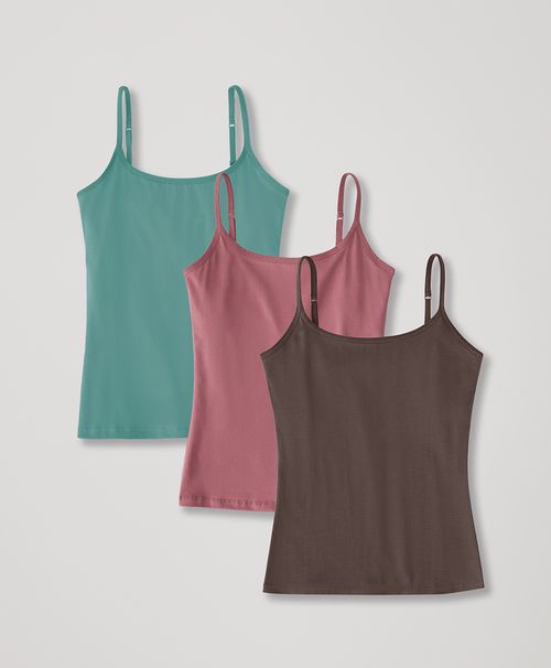 Women's Harvest Hues Everyday Shelf Bra Long Camisole 3-Pack