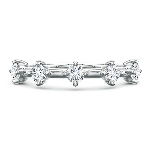 Angara 0.53 CTW Round Lab-Grown Diamond Five-Stone Station Ring in Silver