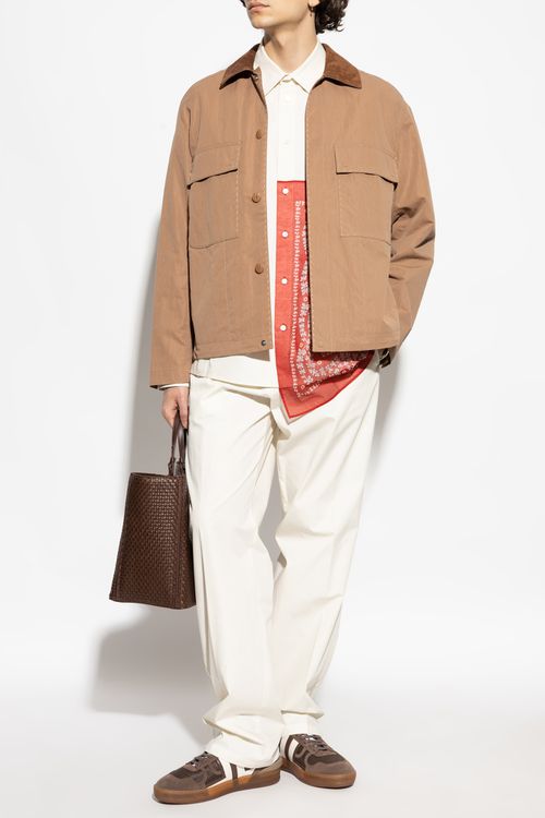 Lanvin Loose Fit Cotton Trousers, Men's, Cream