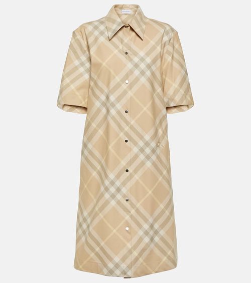 Check cotton shirt dress