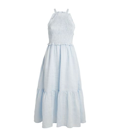 Ramie Smocked Cole Midi Dress