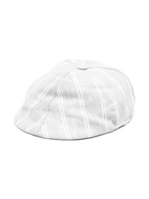 Stripe-print beret - Grey
