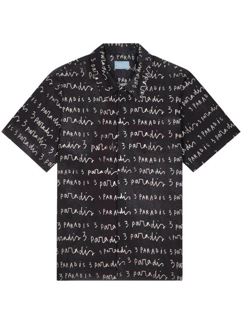 Logo-print poplin shirt - Black