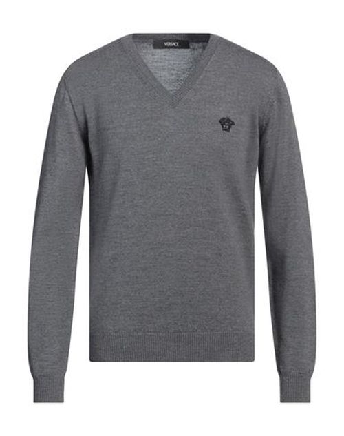 Versace Man Sweater Grey Size 46 Wool, Viscose, Polyester