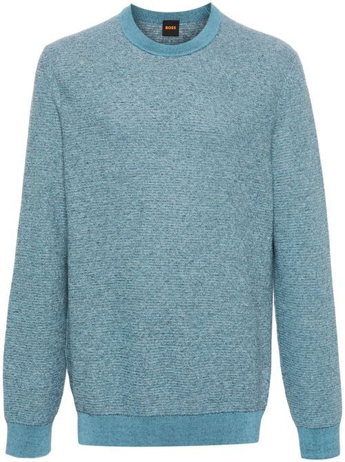 Mélange-effect jumper - Blue