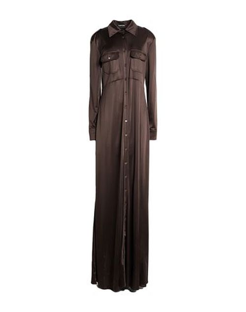 Woman Maxi dress Dark brown Size 0 Acetate