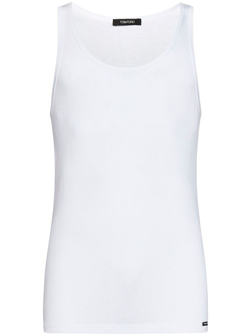 Ribbed Cotton-Modal Tank Top — White