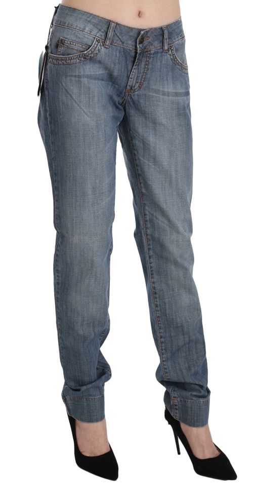 Low-Waist Slim Fit Jeans — Blue