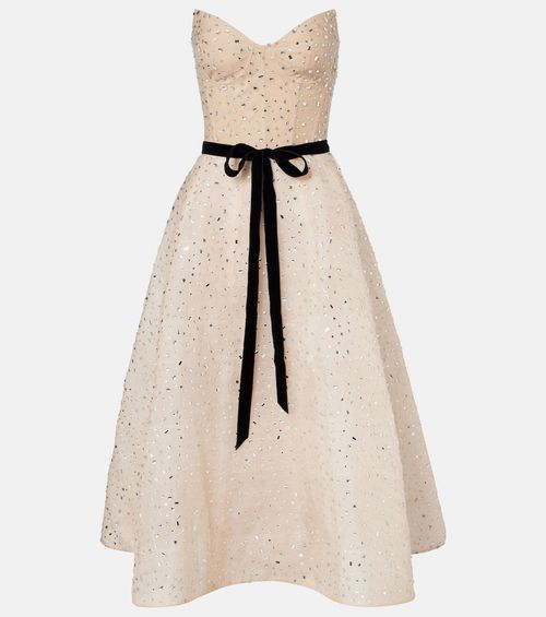 Belted embellished cocktail dress