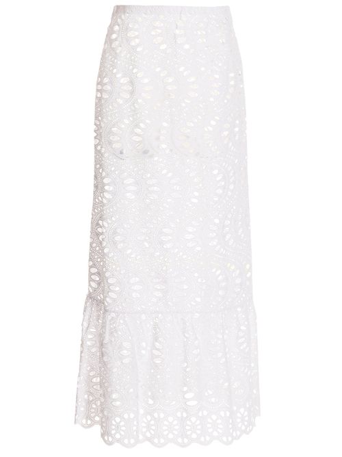 Macramé Cotton Skirt — White