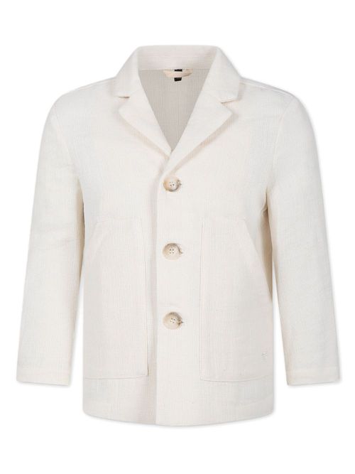 Single-breasted cotton blazer - Neutrals