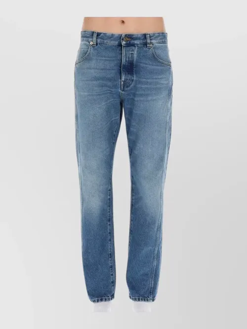 Balmain - denim pants belt loops contrast stitching