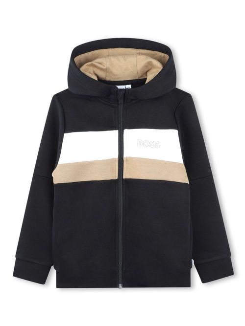Hooded zip-up sweatshirt - Black