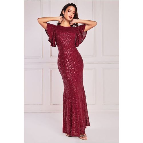 Sequin Flutter Sleeve Maxi