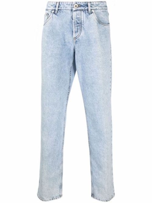 Light-wash straight-leg jeans