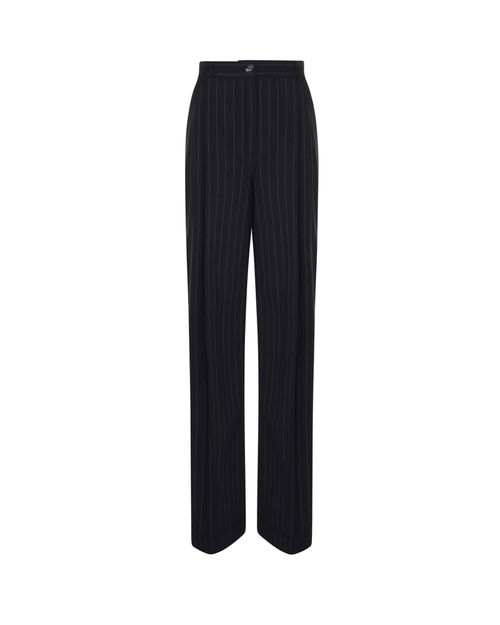 Pinstriped Trousers In Virgin Wool Blend