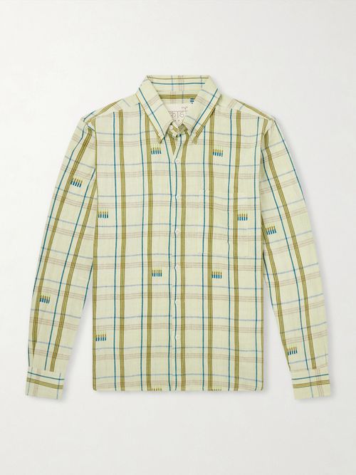 Ronald Embroidered Checked Cotton Shirt