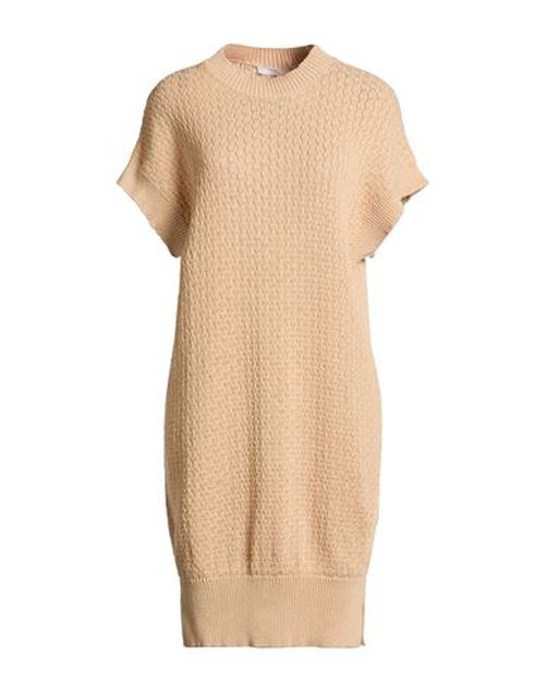 Woman Midi dress Sand Size 6 Cotton, Linen
