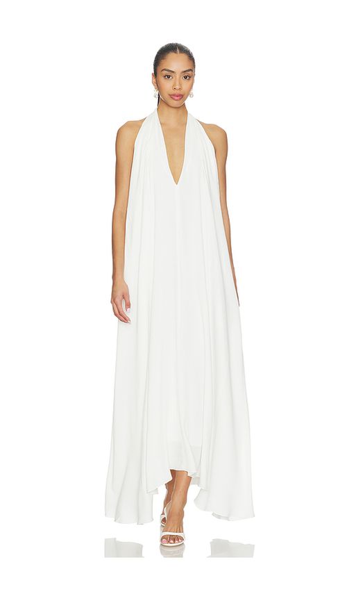 AEXAE Drape Maxi Dress in White. M. Also in L, S, XL
