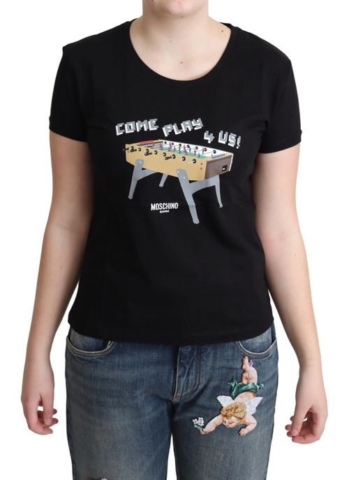 Come Play 4 Us Print T-Shirt — Black