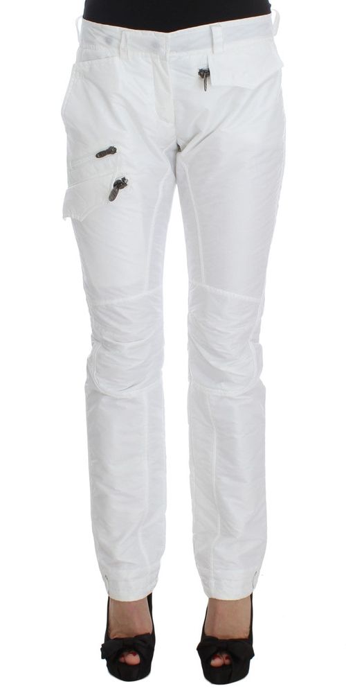 Nylon Padded Cargo Pants — White