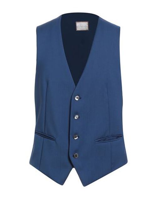 Man Tailored Vest Blue Size 36 Wool