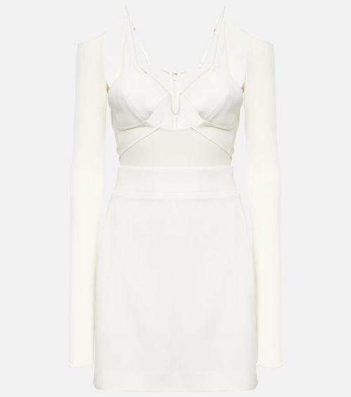 Bridal cutout crêpe minidress