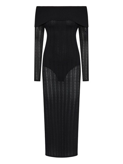 Rebecca Vallance Lorelei off-shoulder knitted dress - Black