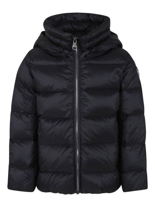 Detachable-hood padded jacket - Black