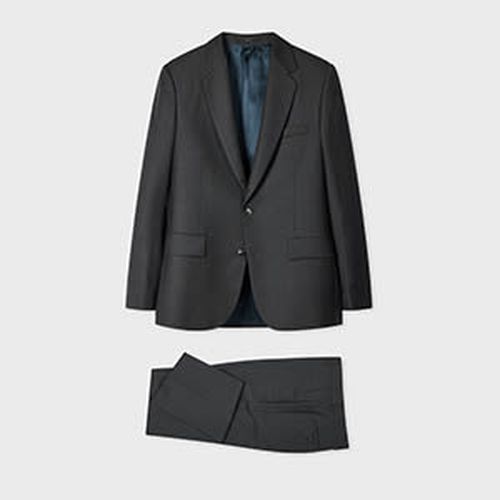 Classic-Fit Black Sharkskin Wool Suit