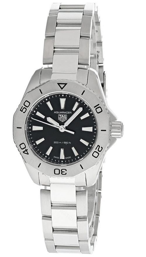 TAG HEUER Aquaracer 30MM QTZ SS Black Dial Women's Watch WBP1410.BA0622