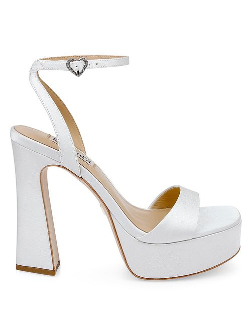 Women's Caia 125MM Satin Platform Sandals - White Crepe