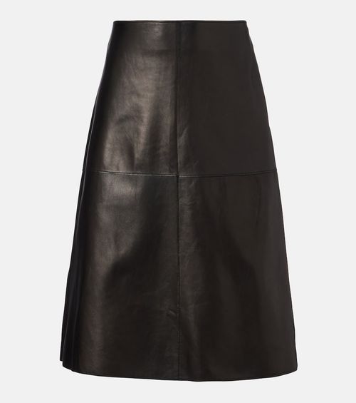 Niven leather midi skirt