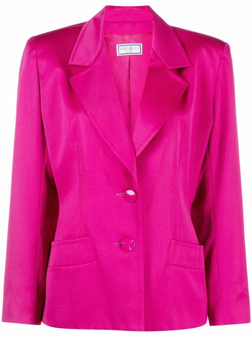 1990s shoulder-pads single-breasted blazer - Pink
