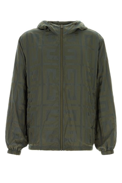 Logo Jacquard Nylon Jacket — Khaki