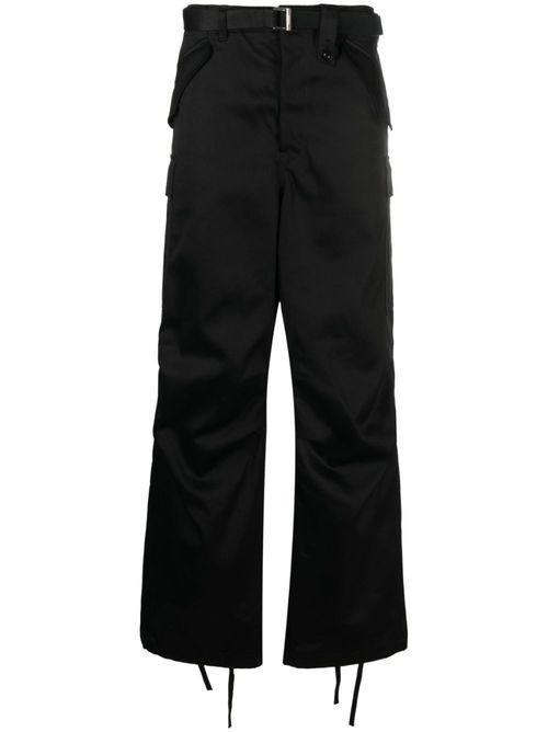 Straight-leg cargo-pocket trousers - Black