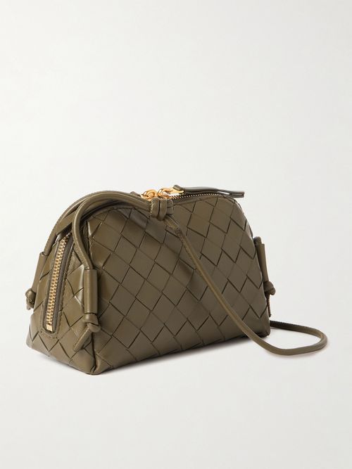 Concert Pouch Intrecciato Leather Shoulder Bag - Green