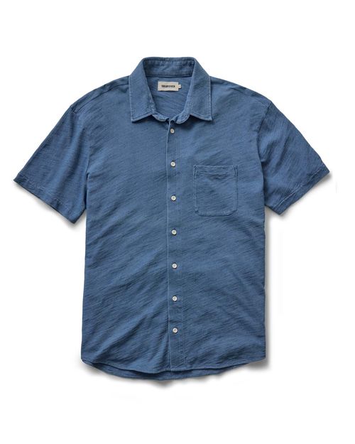 Men's Organic Cotton Short Sleeve California in Washed Indigo Slub