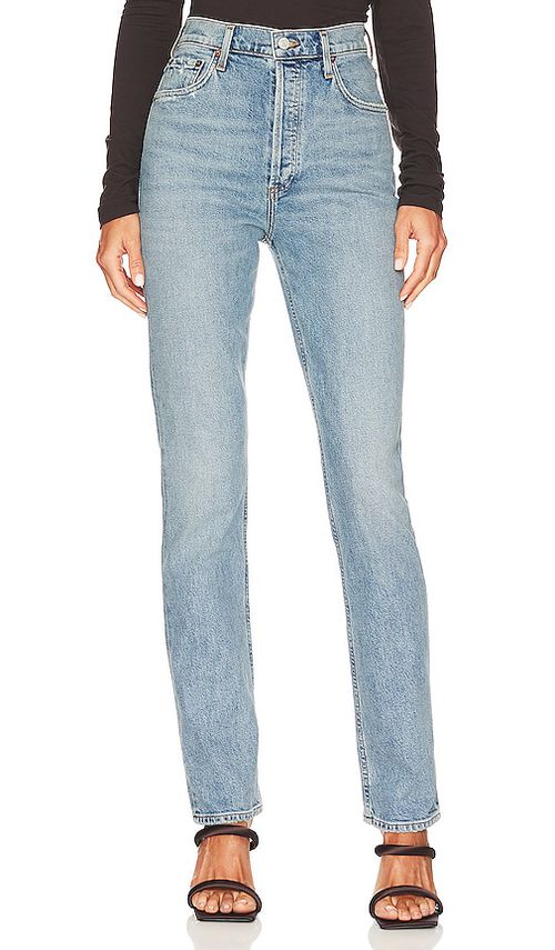 AGOLDE Freya High Rise Slim Jeans in Blue. - 32 also